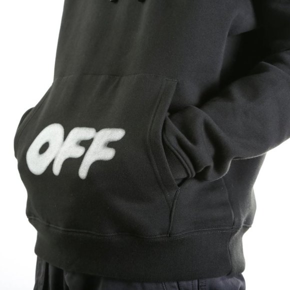 *** OFF-WHITE *** KIDMOGRAPH HOODIE | BLACK/BLUE | MEDIUM (M) | HOODIE SWEATER - Picture 2 of 6